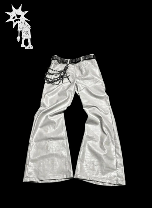 ‘WHITE00’ FLARED JEANS 𖦏