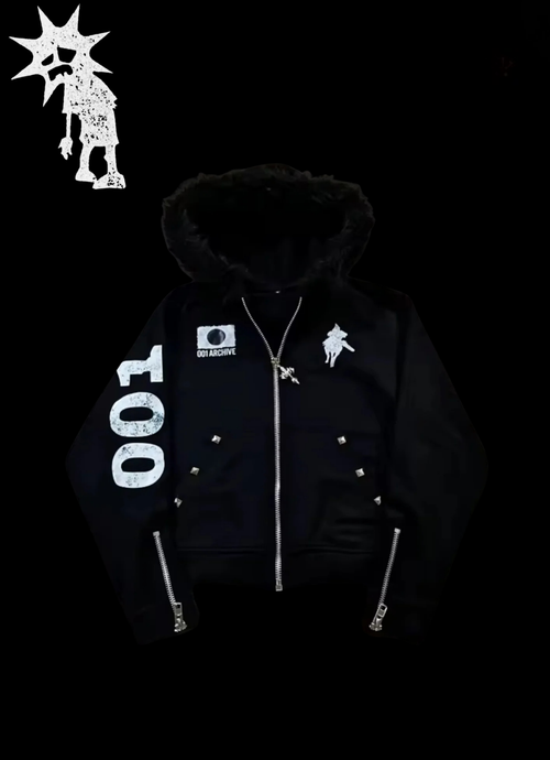 JXPAN FUR HOODIE 𖦏